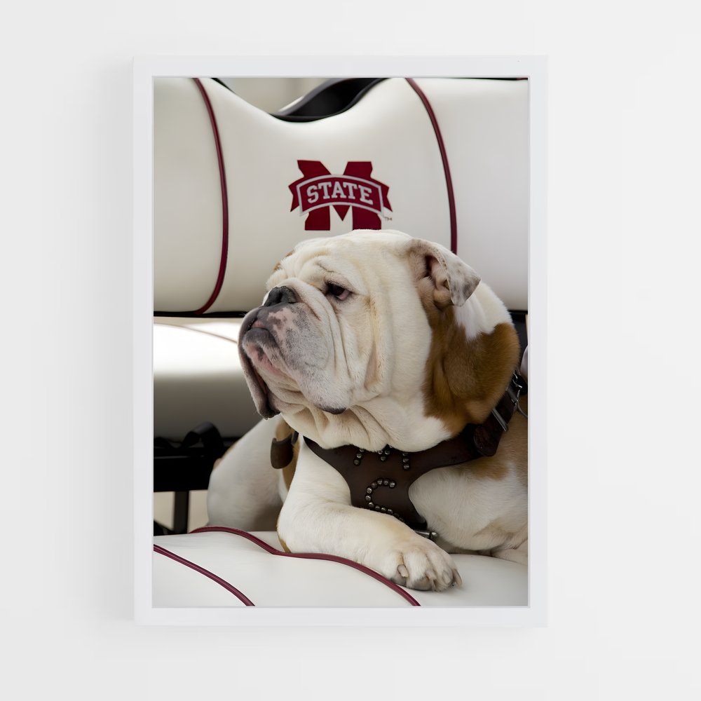 Poster Bulldog en Détente – affiche Baseball (vue 3)